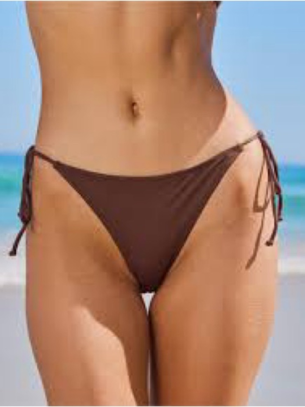 Tie-Side Brown Bikini Bottom - Classic Beach Style